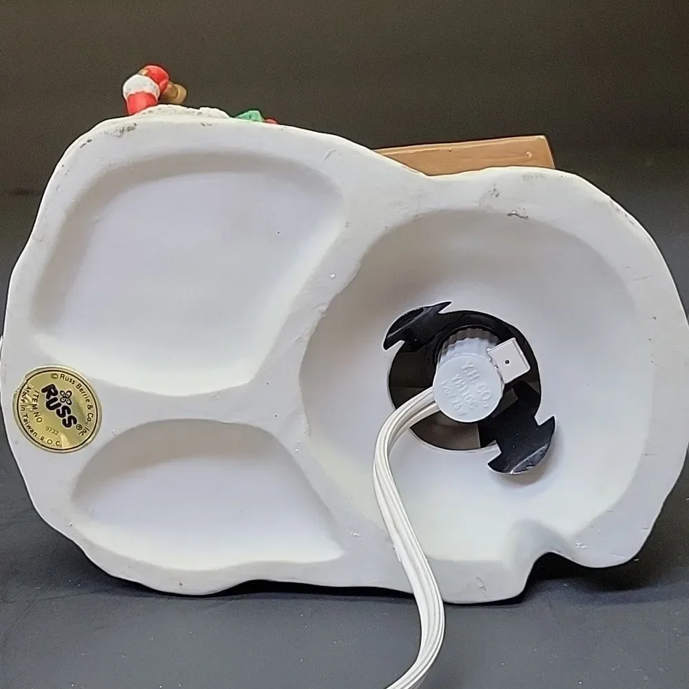 Russ Old Fashioned Christmas Porcelain Collection Electric santa/wagon.‎